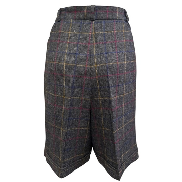 Vintage Talbots super high waist wool blend plaid cuffed mom shorts women’s 12 - Picture 6 of 10